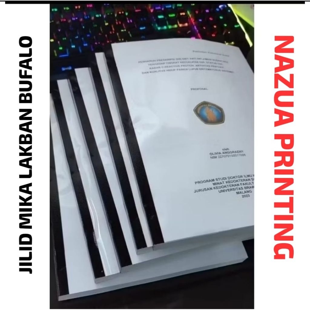 Jilid Mika Bening Clear & Buffalo A5 A4 B5 F4 buku makalah magang skripsi laporan