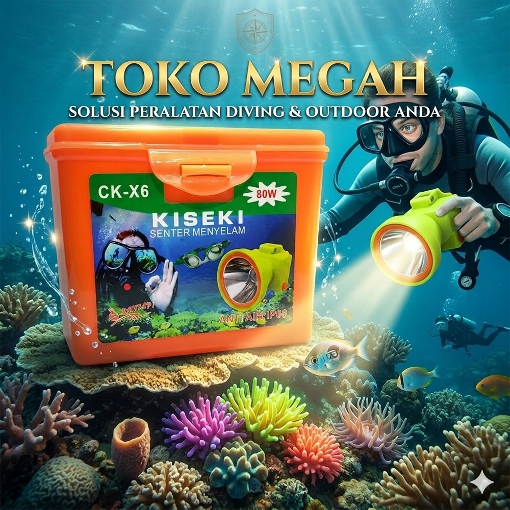 Senter Kepala Selam KISEKI CK-X6 - Senter Kepala Nyelam Selam 80w