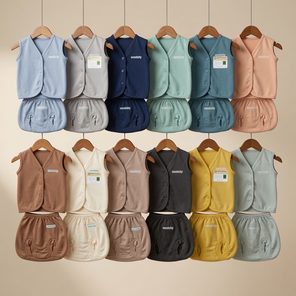 6 Pcs / 3 Set Baju Bayi Buntung Celana Bayi Setelan Bayi Baju Bayi Newborn Baju Bayi Baru Lahir Atas