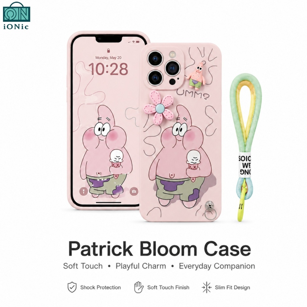 3D Case Spongebob - Patrick For Iphone X Xs Max Xr 13 11 12 Pro Max Mini Softcase Lucu