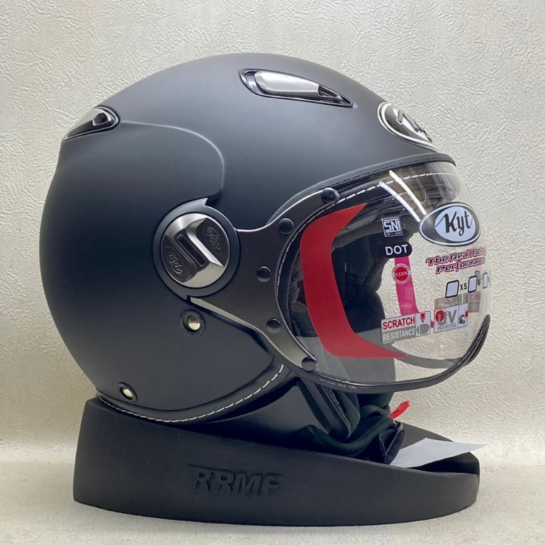 Helm KYT Elsico Solid Retro Original SNI Half Face Single Visor Stylish Pria Wanita
