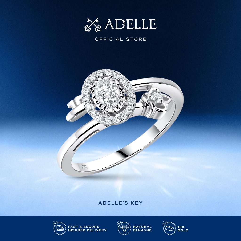 Adelle Jewellery - Kaylie Ring - Adelle's Key Cincin Emas Berlian