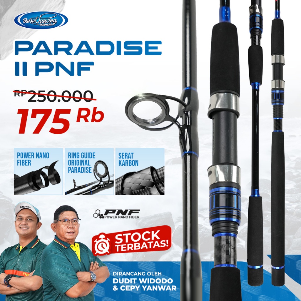 Paradise - Joran Pancing Paradise II  PNF Power Nano Fiber Joran Pancing fiber Kuat Presisi Full EVA