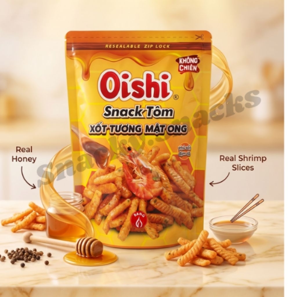 SNACK VIETNAM - Oishi Snack Tom Chiki Udang Saus Kecap Madu