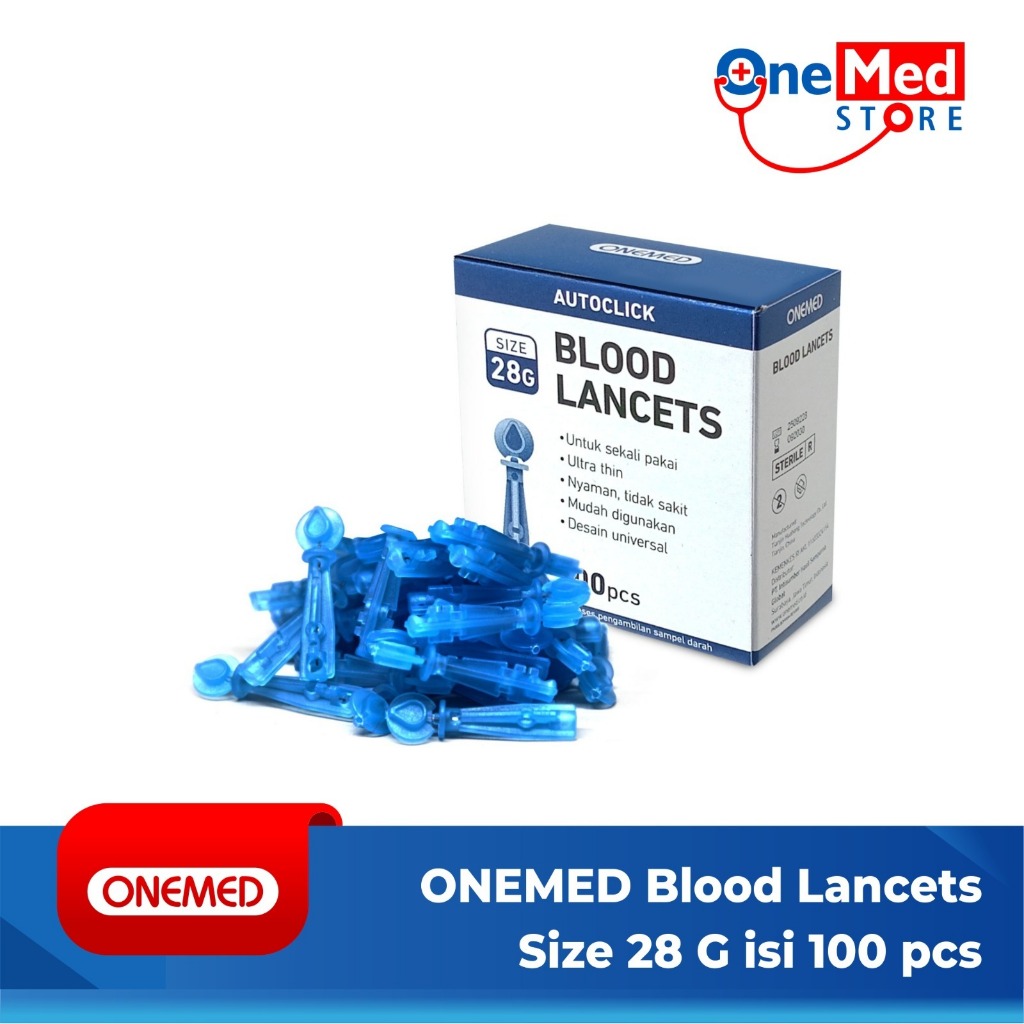 OneMed Blood Lancets 28G box isi 100 pcs OB