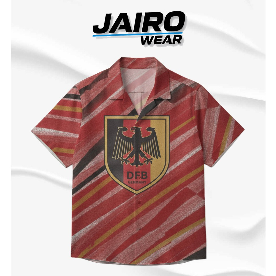 JAIRO WEAR Kemeja Pria Emblem DFB Germany Timnas Jerman Casual