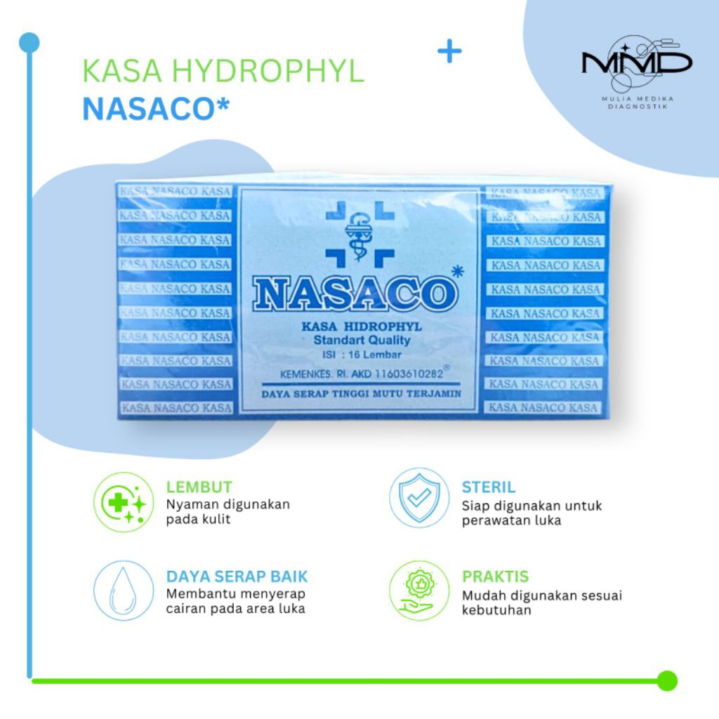Kassa Nasaco Hidrophyl Steril / Kassa Nasaco 1 Box isi 16pcs