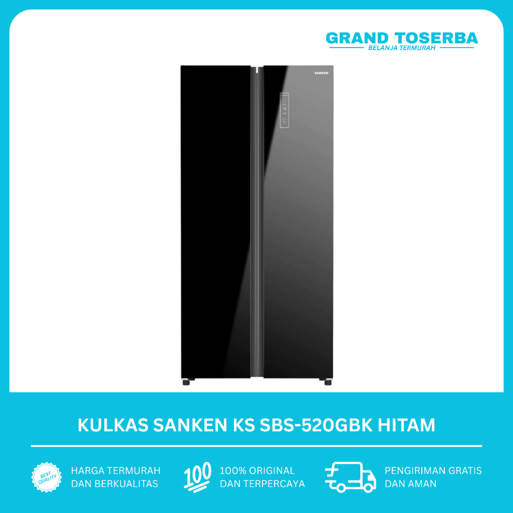 Kulkas Sanken KS SBS-520GBK Hitam 500L