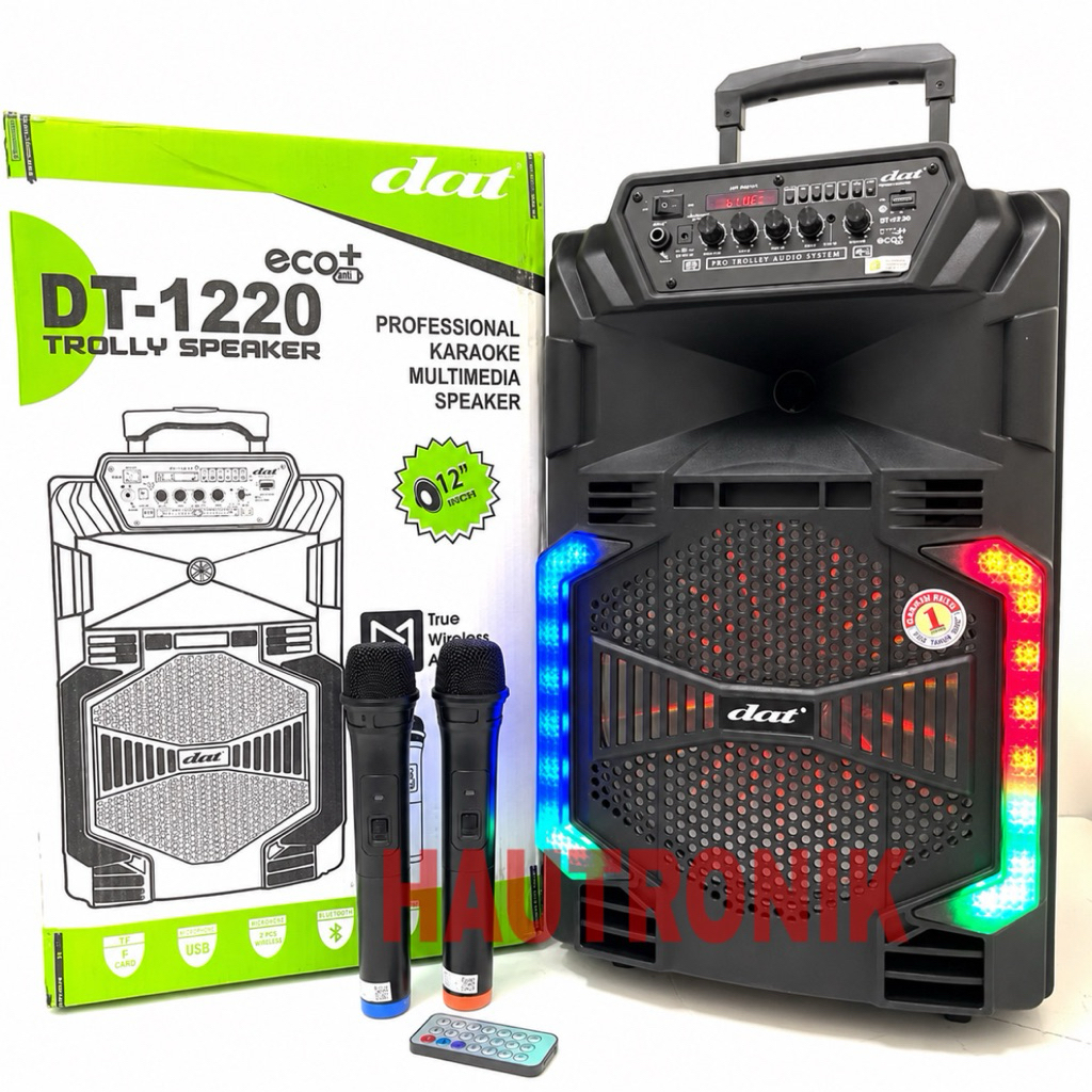 Speaker Portable Wireless DAT DT 1220 ECO+ Original Bluetooth 12 inch DAT 1220 Free 2bh Mic Wireless