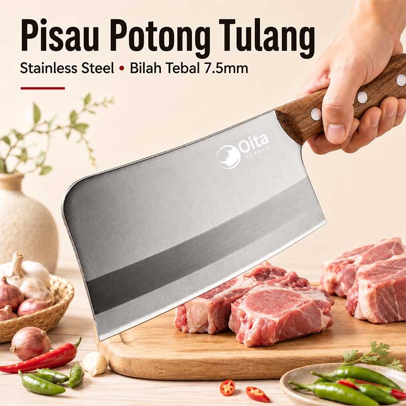 Pisau Dapur 1200g/1000g/680g/550g Pisau Chef Profesional Super Tajam Pisau Pemotong Daging Pisau Pem