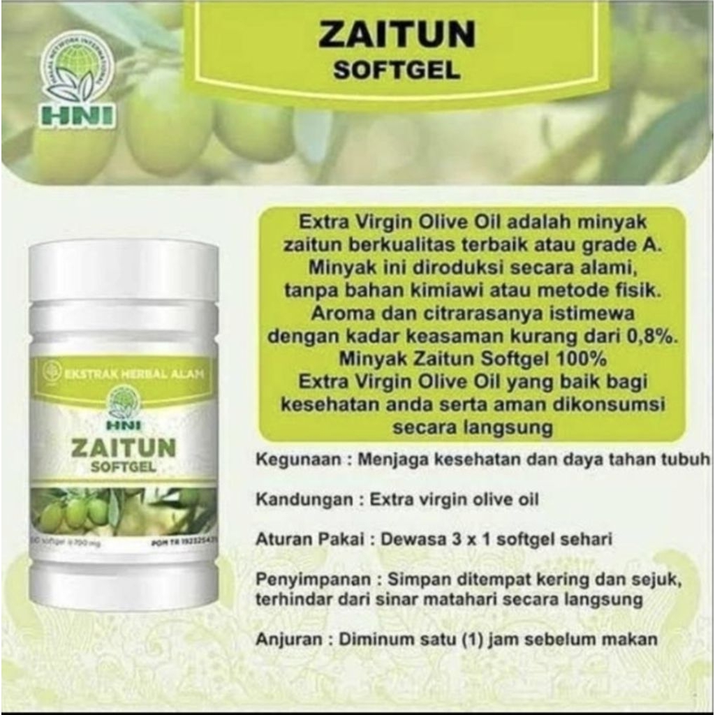 Minyak Zaitun Softgel HNI60 Kapsul - Membantu Daya Tahan Tubuh
