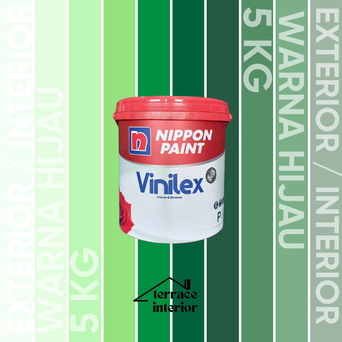 Cat Tembok Nippon Vinilex 5000 Interior & Exterior Hijau 5 Kg