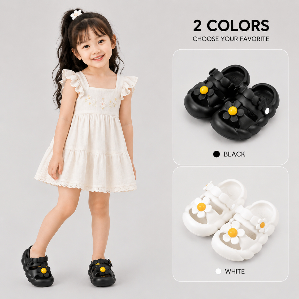 Minipetite SH2348 Sendal Bunga Anak Perempuan Sandal Anak Ukuran 26-29