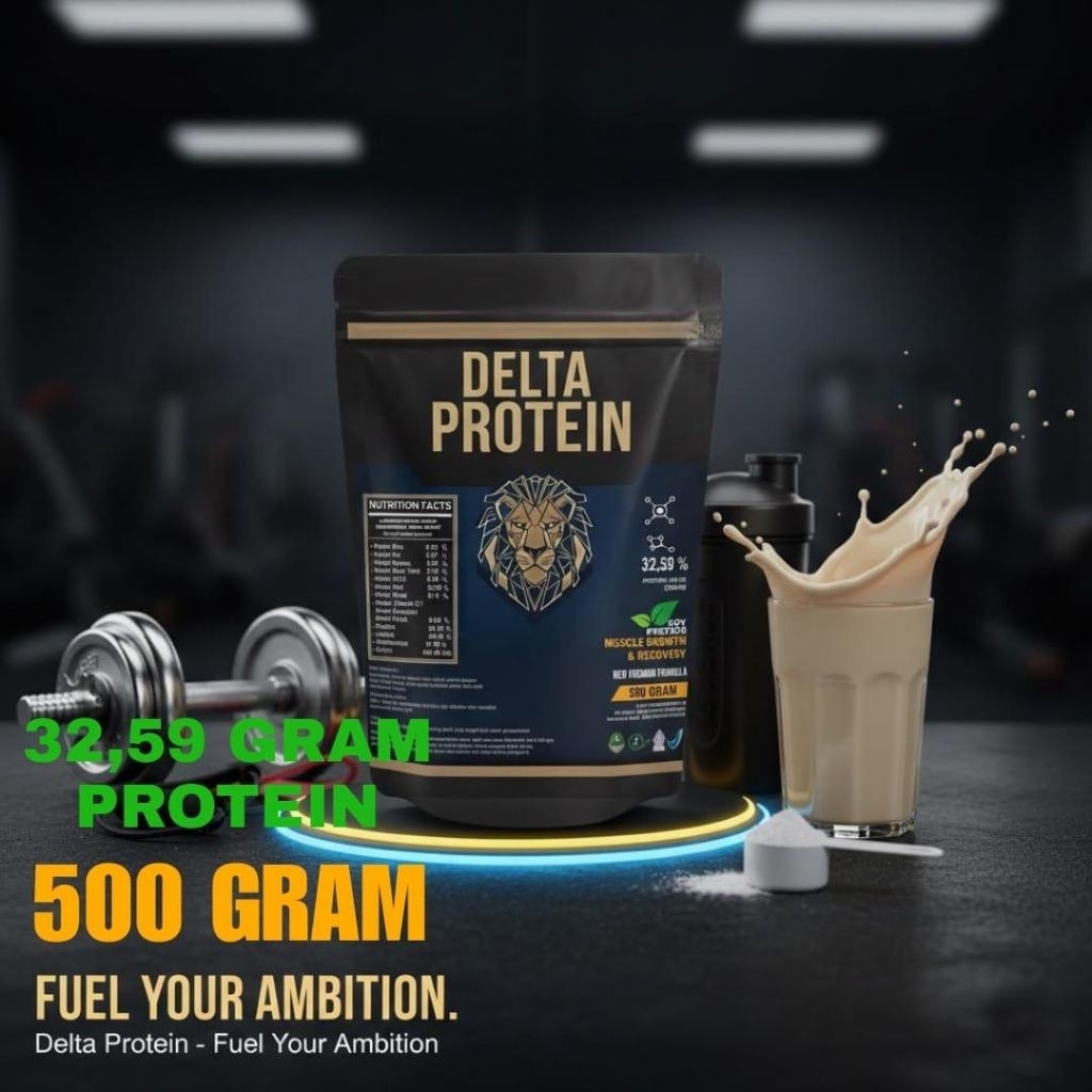WHEY PROTEIN {KEDELAI BUBUK DELTA PROTEIN 500 gram ( 100% KEDELAI )}