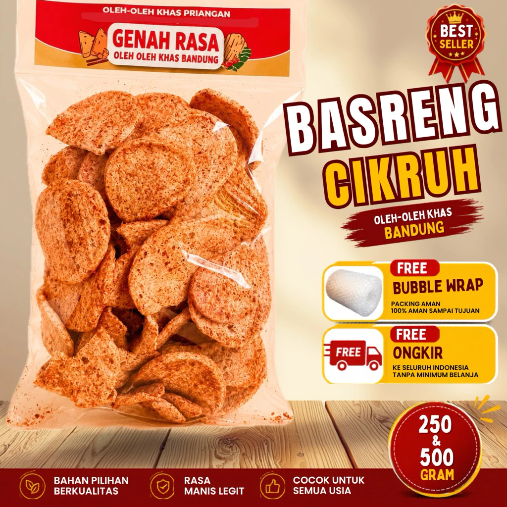 Basreng Cikruh Pedas Daun Jeruk 250 g & 500 g