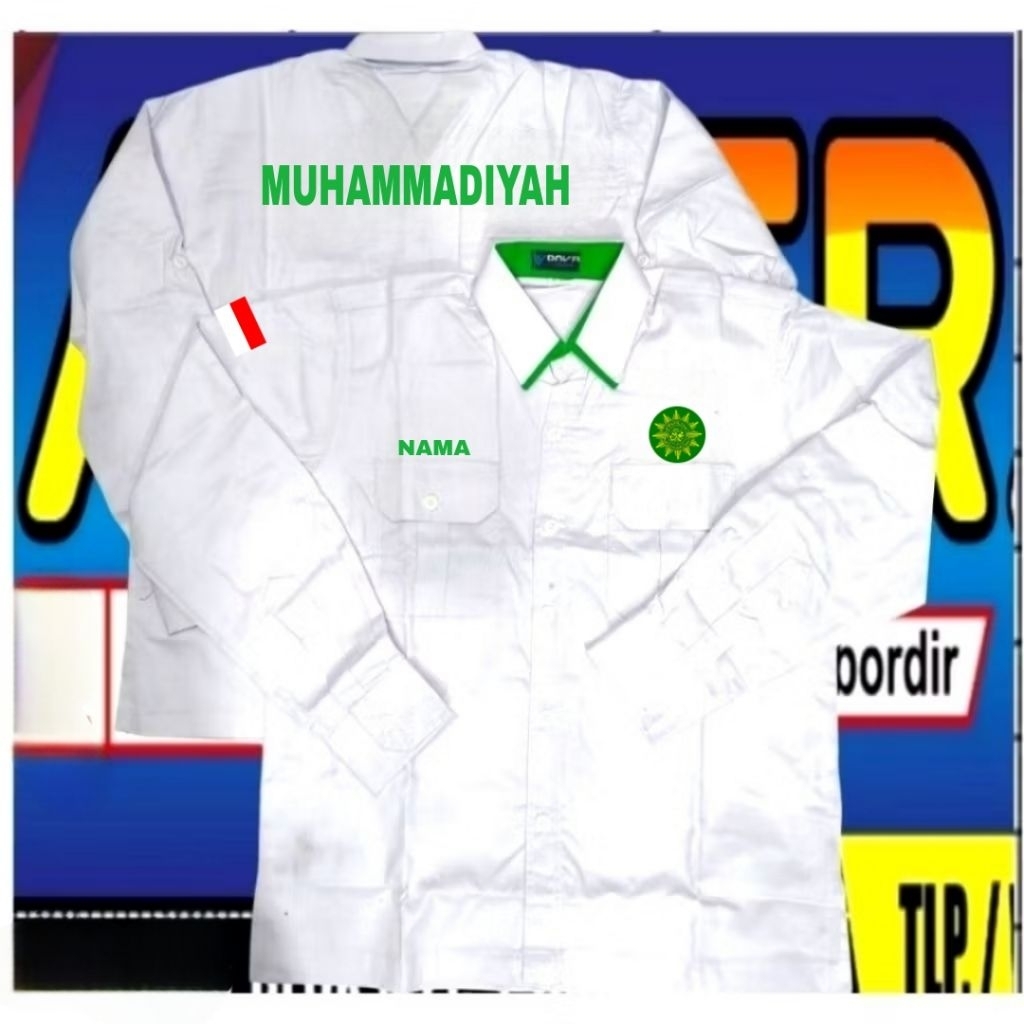 ready stok bordir kemeja Muhammadiyah baju Muhammadiyah seragam Muhammadiyah Pdh Muhammadiyah Pdl Mu