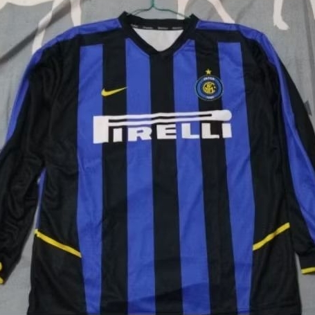 Jersey Inter Milan Full Printing Retro Home 2002/2003 Long Sleeve