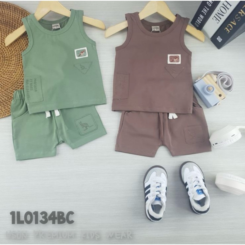setelan anak cowok USON 0134 kaos lekbong size S-130