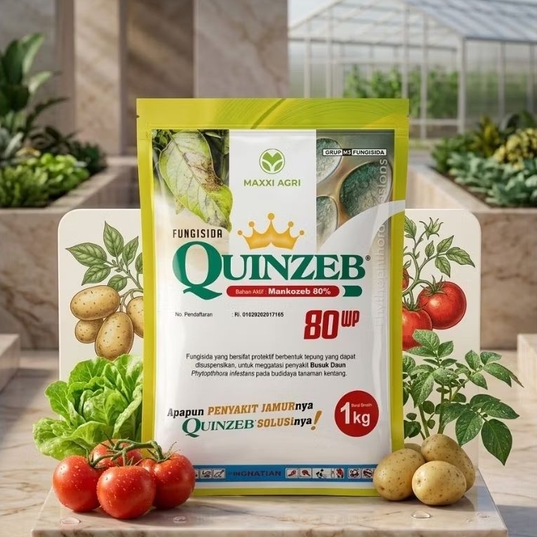FUNGISIDA QUINZEB 80WP 1 Kg - Fungisida berbahan aktif Mancozeb