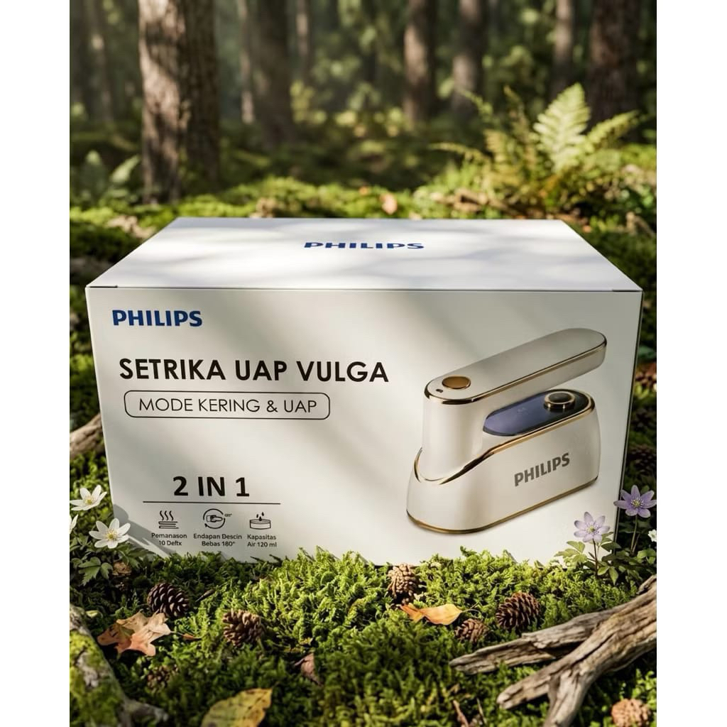 Philips Setrika Uap Mini Portable  Setrika 2in1 Setrika Mini Steamer 100ml Anti Lengket– Uap Kuat, C