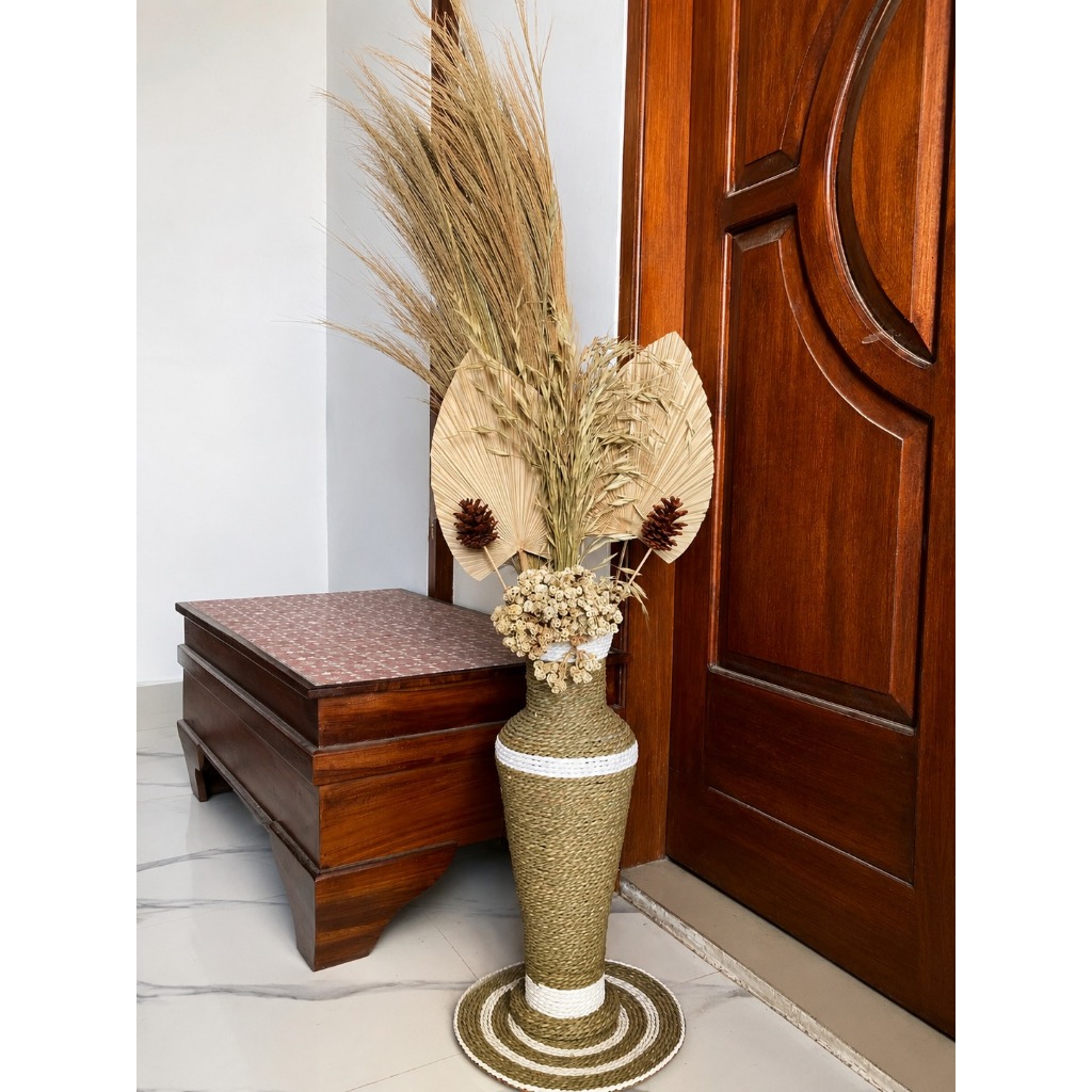 Paket Hemat Bunga dan Vas Estetik/ Dekorasi Rustic/ Bunga Kering