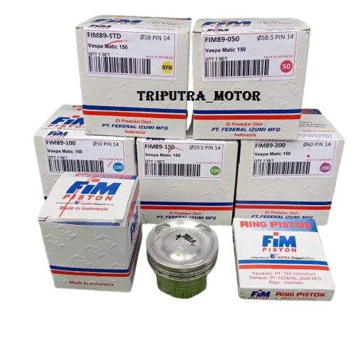 PISTON KIT FIM SEHER VESPA MATIC 150CC SEHER SET VESPA MATIC PRIMAVERA FIM