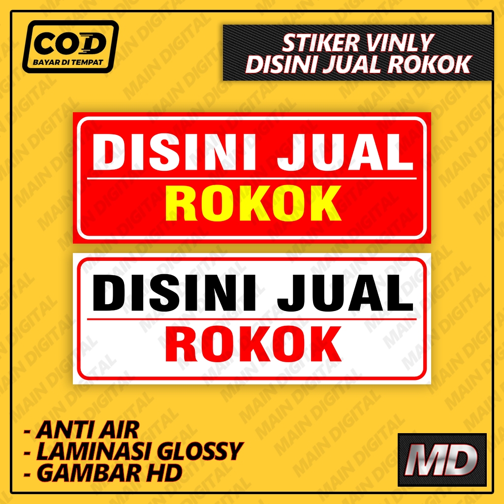 STIKER VINYL DISINI JUAL ROKOK LAMINASI GLOSSY HD