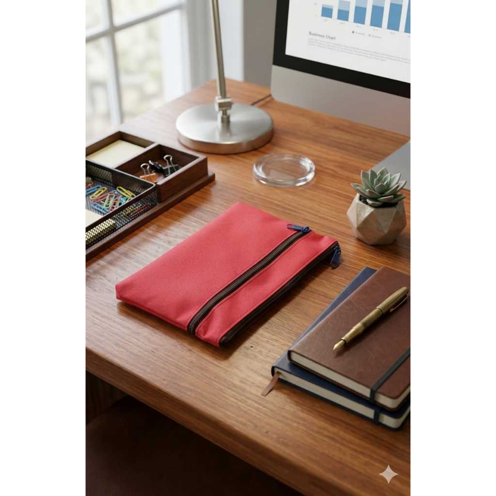 Tas Pensil Multifungsi Pouch Organizer Tas HP Genggam Polyester 300D Resleting Ganda Premium