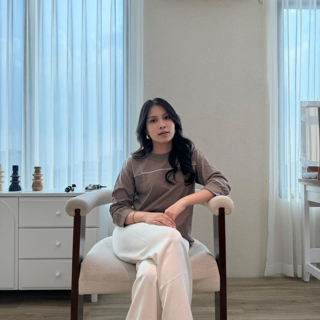 ZEEROKS Baju Atasan Wanita Lengan Panjang Lisa Variasi Lis Legan Dan Dada Bahan Cotton Combed