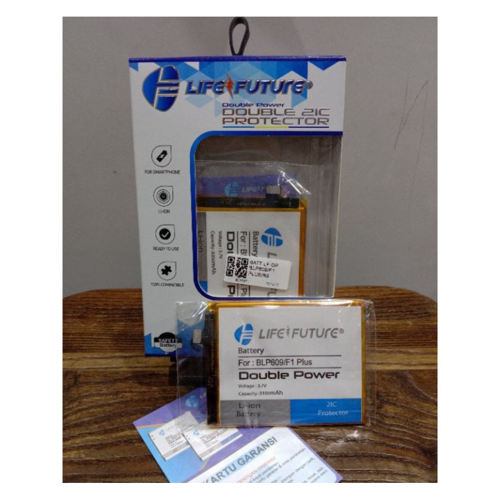 baterai Oppo f1 plus/blp-609 lifefuture double power garansi 1tahun