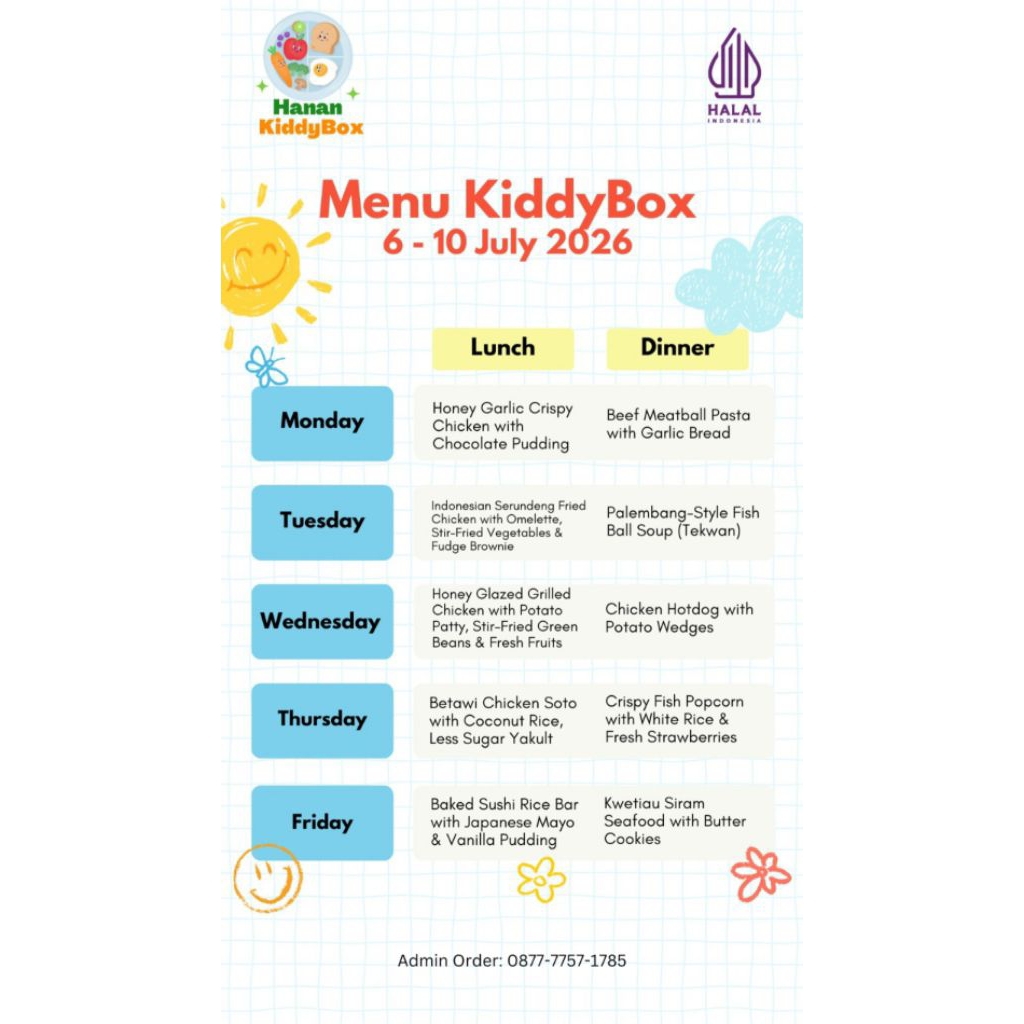 Sokoni49 Hanan Kiddybox - Kids Meal Catering (5 Hari)