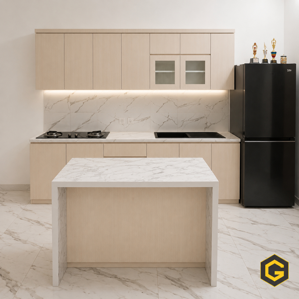 Meja Dapur Top Table Granit Marmer Statuario