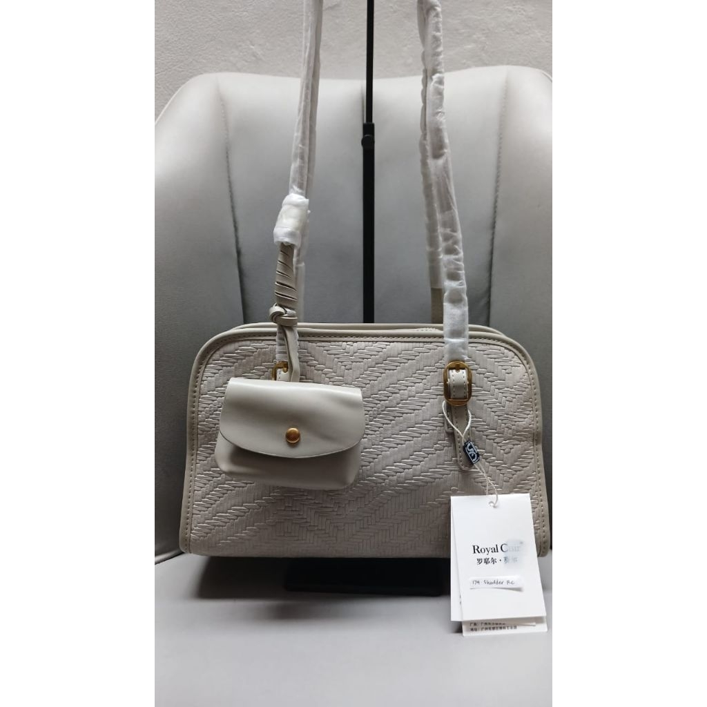 Tas long shoulder wanita royal cuir grey