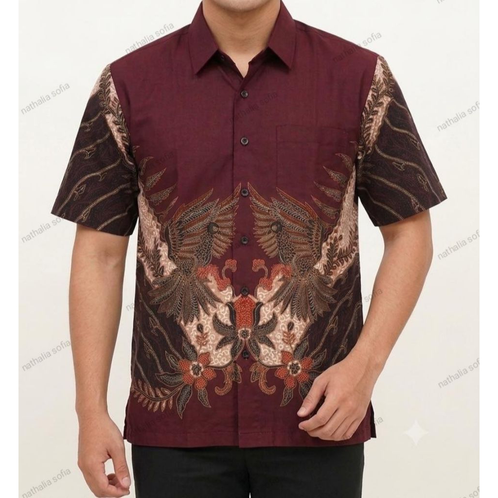 FIRENZE size M-XL KEMEJA PENDEK BATIK PRIA / KEMEJA BATIK COWOK / KEMEJA BATIK INDONESIA / KEMEJA BA