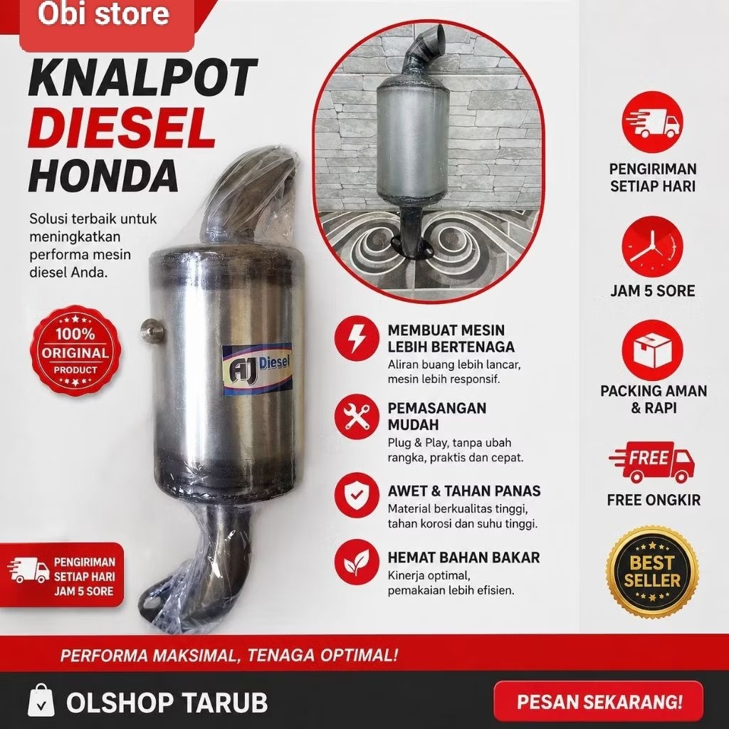 KNALPOT MESIN DIESEL KUBOTA RD 75 / RD 85 / RD 95 / RD 110