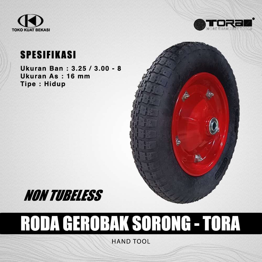 Roda gerobak sorong merk TORA ukuran AS 16MM