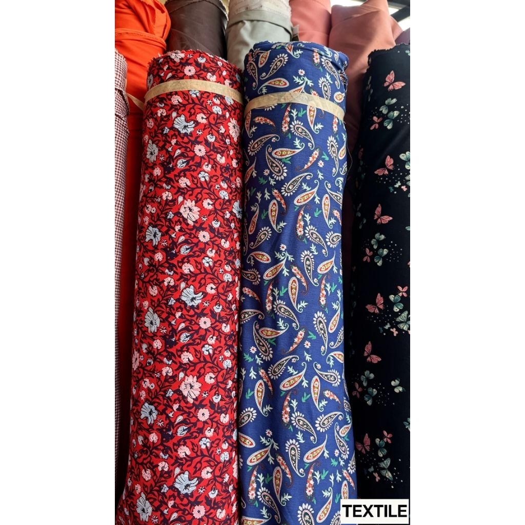 Kain Rayon Crepe Premium Halus Jatuh Adem - Bahan Buat Daster Baju Celana Per 1 Meter