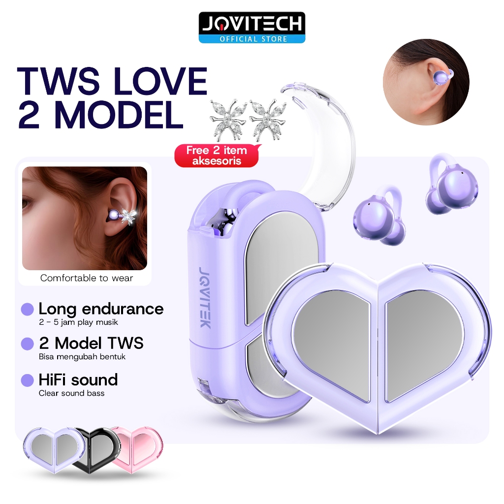 Jovitech EP80X Open Ear TWS Hi-Res Earclip with Earings Earbuds Sport Work Headset Anting Bluetooth 