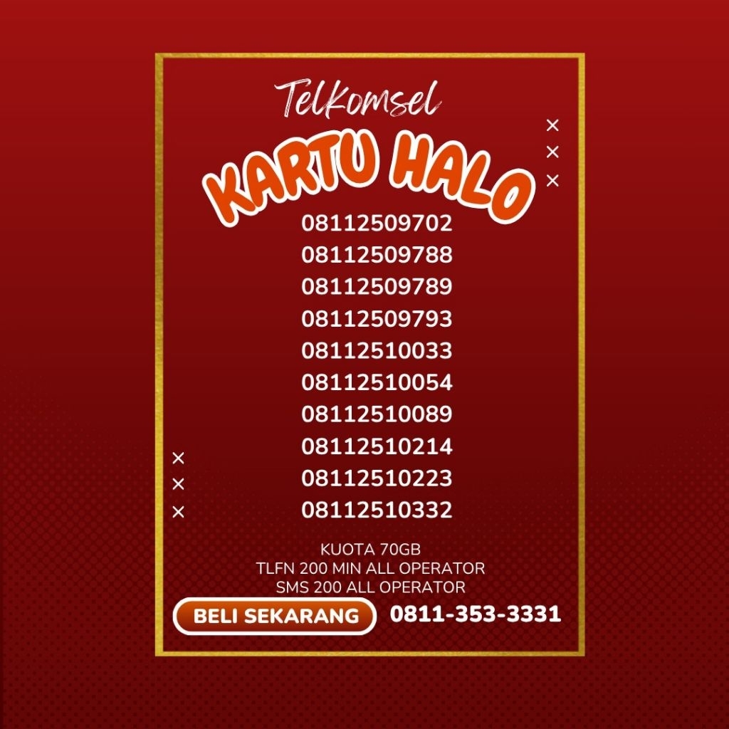 Free kuota 70GB  Telkomsel kartu halo 11 digit