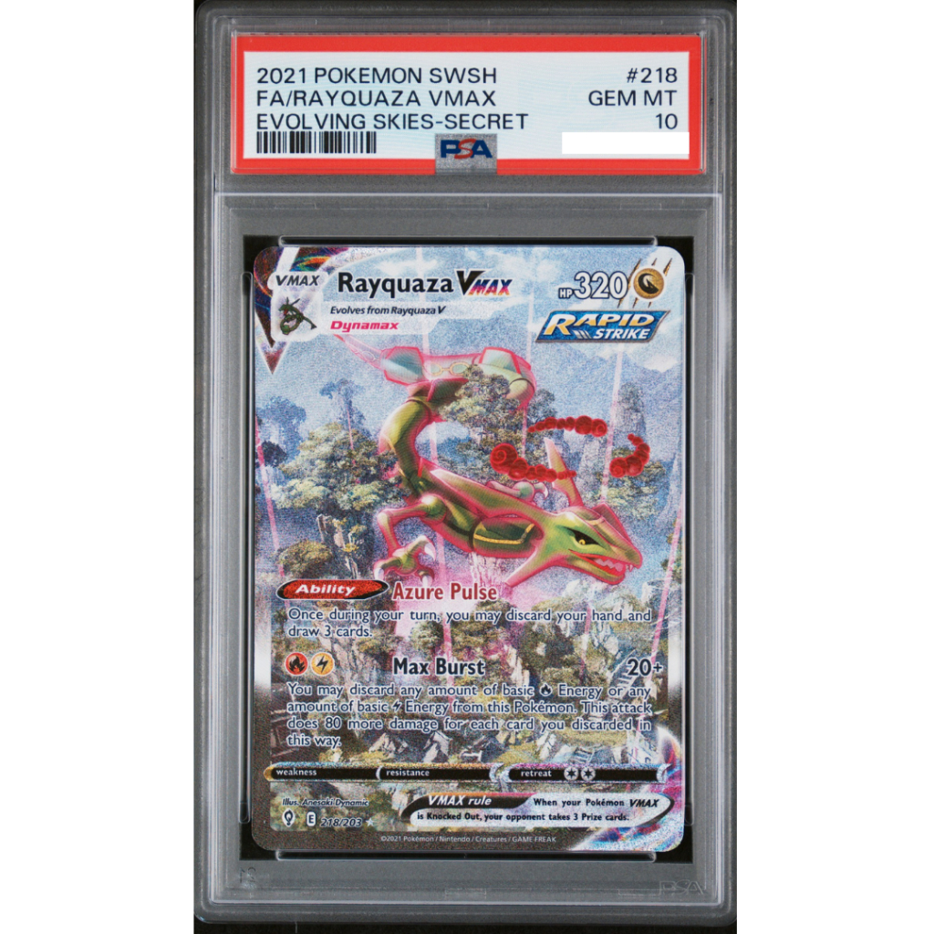 POKEMON TCG 2021 POKEMON SWORD & SHIELD EVOLVING SKIES #218 FA/RAYQUAZA VMAX EVOLVING SKIES-SECRET