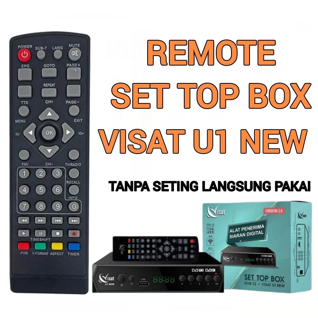 REMOTE SET TOP BOX VISAT U1 NEW DI JAMIN PASTI LANGSUNG COCOK TANPA KODE