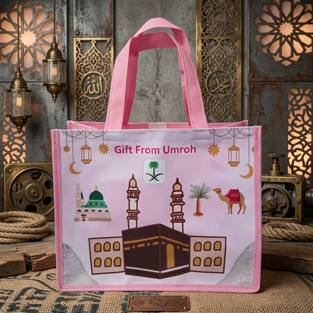 Tas Oleh Oleh Souvenir Umroh Haji Ready Pink Kakbah Masjidil Haram Hajj Umrah Asemka Jakarta