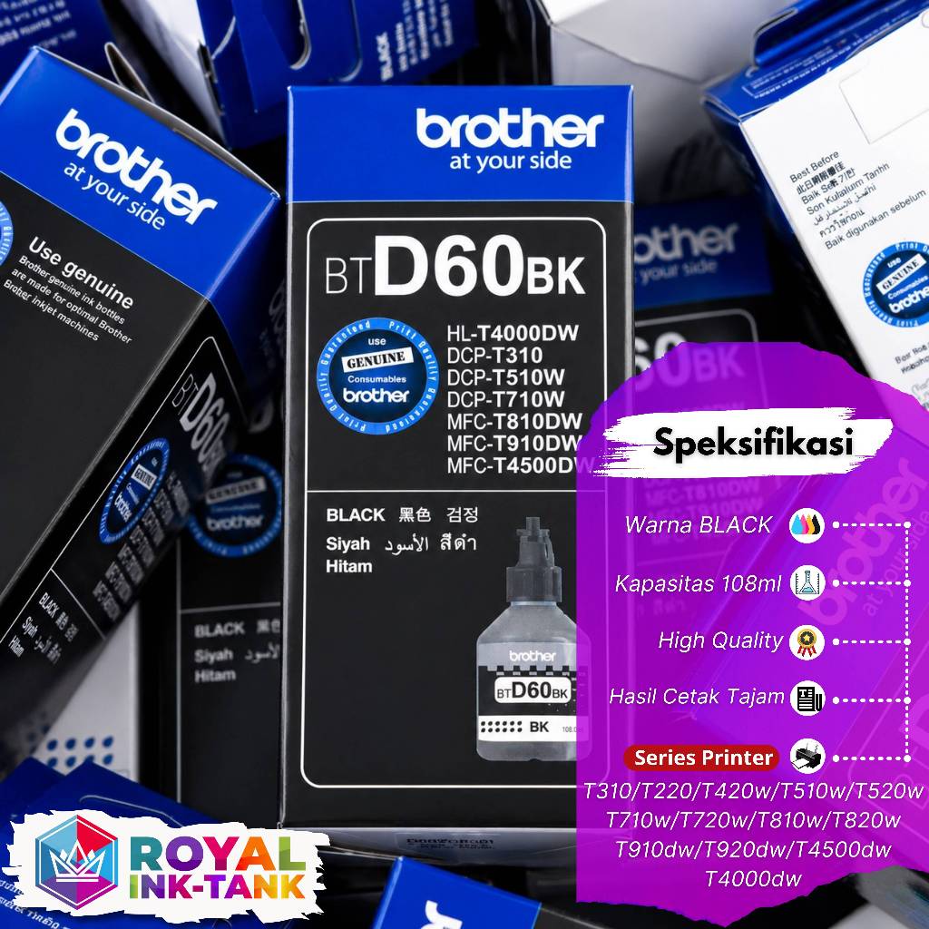 TINTA BROTHER BTD60BK & BT5000 PREMIUM DCP DCP-T300, DCP-T500W, DCP-T700W, MFC-T800W, DCP-T310, DCP-