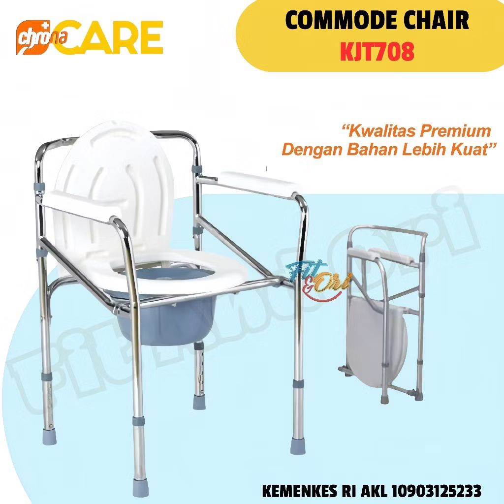 Kursi BAB manula Lansia / Commode Chair Chrona Care KJT 708 Tanpa roda kursi lansia kursi BAB