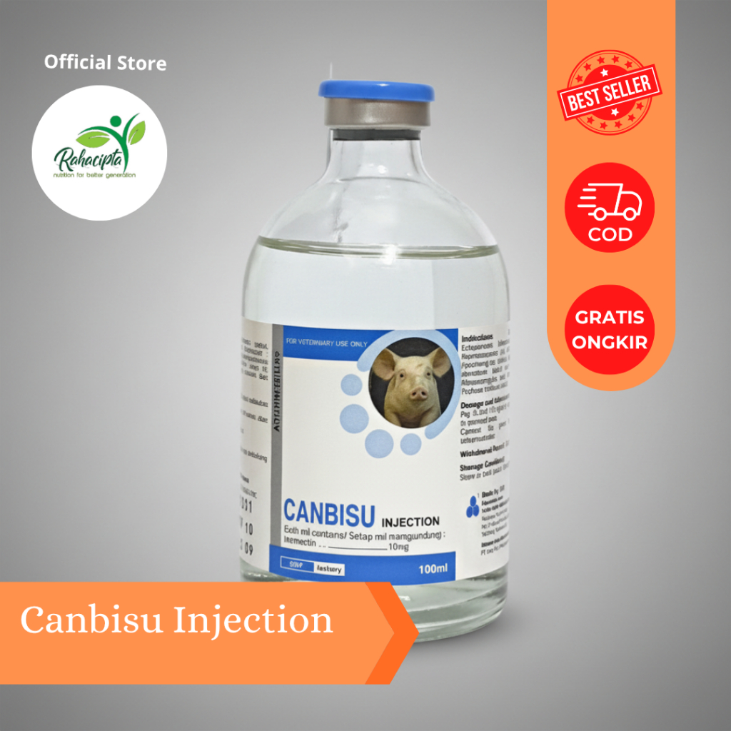 Canbisu Injection 100 ml | Ivermectin Inject 1% Long Acting | Obat Kutu Parasit Hewan