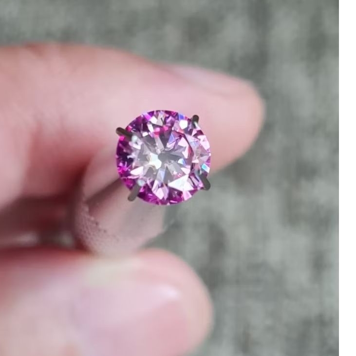 1103. Berlian Diamond Moissanite Pink VVS1Sertifikat GRA