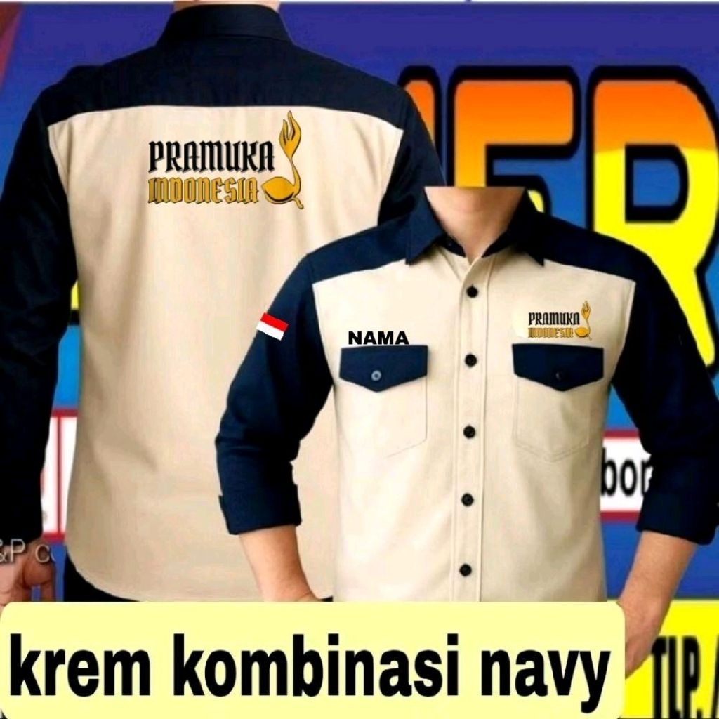 ready krem  kombina kemeja Pramuka Indonesia baju Pramuka Indonesia seragam Pramuka Indonesia Pdh ge