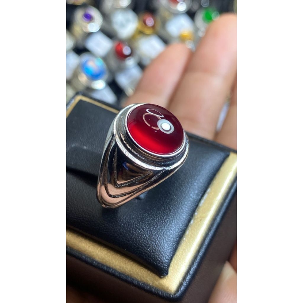 batu akik red Baron emban titanium