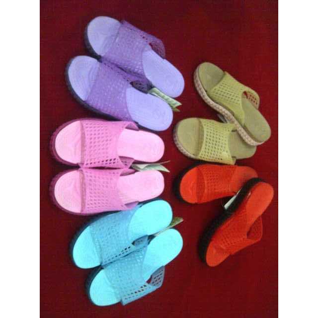 SANDAL SELOP WANITA WEDGES GOLFER KARET