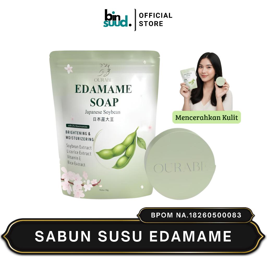 SABUN EDAMAME - 50gr Ourabe Japanese Soybean Soap Mencerahkan dan Melembabkan Kulit BPOM Original